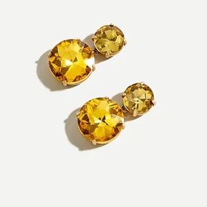J Crew - Two gem drop earrings in vivid yellow